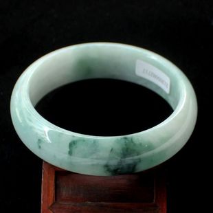  A货天然飘花翡翠手镯缅甸老坑飘阳绿玉镯子送国家级证书高档翡翠