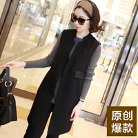 韩版棉<em>马甲女</em>时尚<em>中长款</em>两面穿休闲连帽大码棉