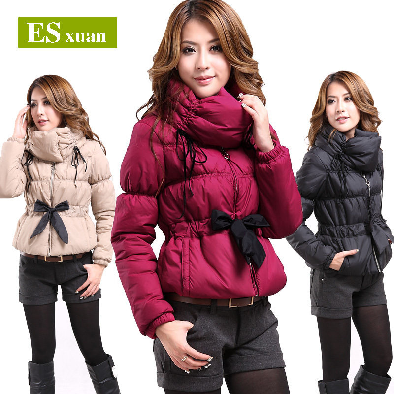 ES/XUAN拉链可爱棉衣 女装韩版短款棉衣 厚外套 女冬装棉袄外套