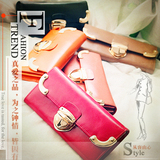 2012新品真皮女士钱包长款高品质浅金搭扣钱包女(已质检）