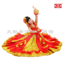 360度批发表演出舞台舞蹈服装饰广场晚会大摆裙开场连衣长裙伴唱