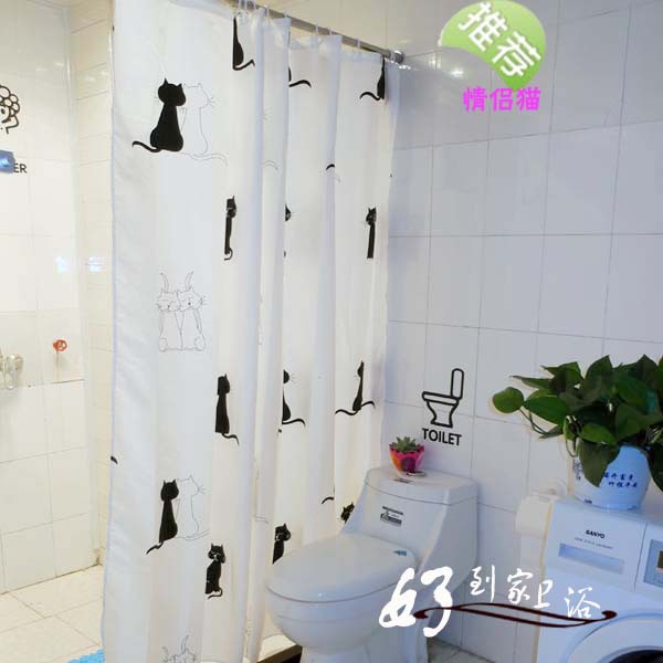 【出口情侣猫】高档防水防霉1.8宽*2.0高 涤纶防水浴帘|ruв категории семья/личные чистящие средства, ванная приборов/принадлежности для ванной, занавески - от Buy2taobao.com для оказания профессиональной услуги покупки агента Taobao