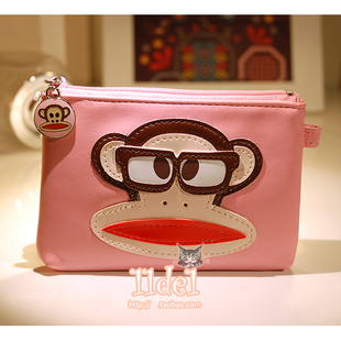  外贸 可爱粉色立体大嘴猴 零钱包钥匙包 韩国韩版 新款 女士