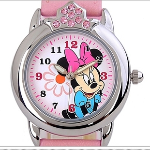  disney正品迪士尼米奇小学生女童夜光手表女孩儿童手表可爱水钻表