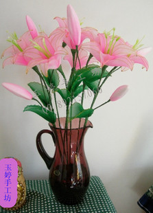 丝网花材料批发百合花盆景材料套餐包赠送电子书教程-淘宝网