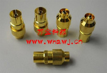 RF射频铜竹节母头 RF母头/9.5头/TV头 全铜镀金
