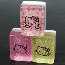 2012新款hello kitty麻将牌粉色水晶麻将大号(7分)短盒 小猫麻将