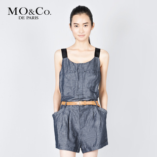 MO&Co. 摩安珂夏装 女装 M112JEN38 纯色吊带连身短裤