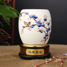 和瓷心想事成陶瓷瓷器 青花瓷笔筒 学生毕业纪念送老师创意礼物