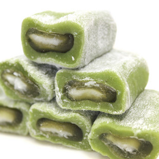  台湾三叔公雪之恋手搓麻糬绿茶牛奶味双馅180克 手造麻薯