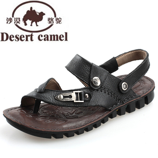  Desert Camel/骆驼正品 男式凉鞋纯牛皮制作缝线真皮扎实潮流凉拖