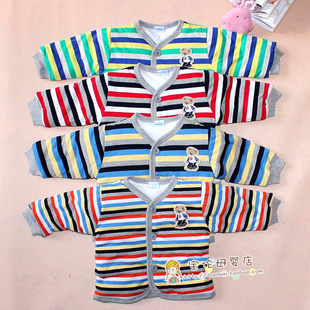  小酒窝宝宝棉衣内胆彩色条纹外套冬加厚婴儿中儿童棉袄棉服0-9岁