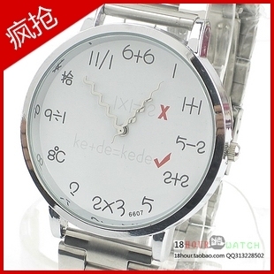  时尚个性礼物KEDE品牌手表女正品韩国流行情侣表数字算式手表