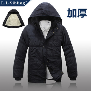  llsibling 新款男装外套冬装休闲棉服 男士棉衣外套中长款加厚3K