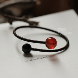  【遇】雨墨原创手工手镯手链 天然玛瑙 可做情侣手链