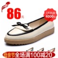 [高老庄]2012新款春夏韩版尖头糖果色蝴蝶结漆皮平底单鞋女鞋