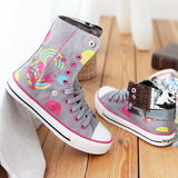 2012春季新款龙纹图案中高帮帆布鞋男鞋时尚