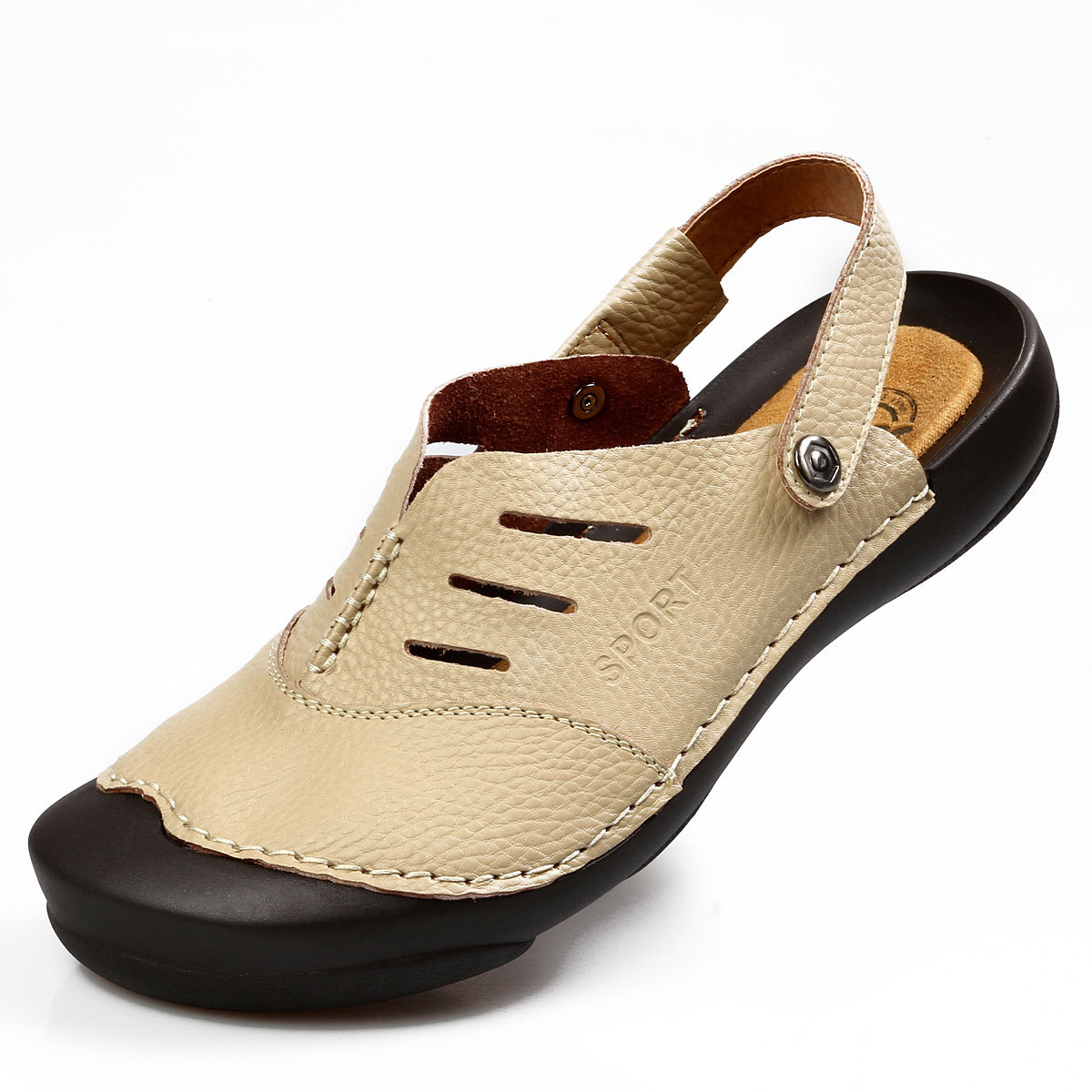 hommes et sandales pour hommes casual en cuir sandale mode tendance ...