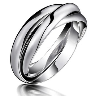  韩国流行饰品批发 新款 韩版时尚首饰 三环钛钢指环戒指GJ005