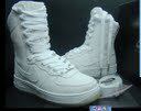 耐克空军高帮女靴子 Nike air force 1 全白压花 跳舞鞋 女鞋