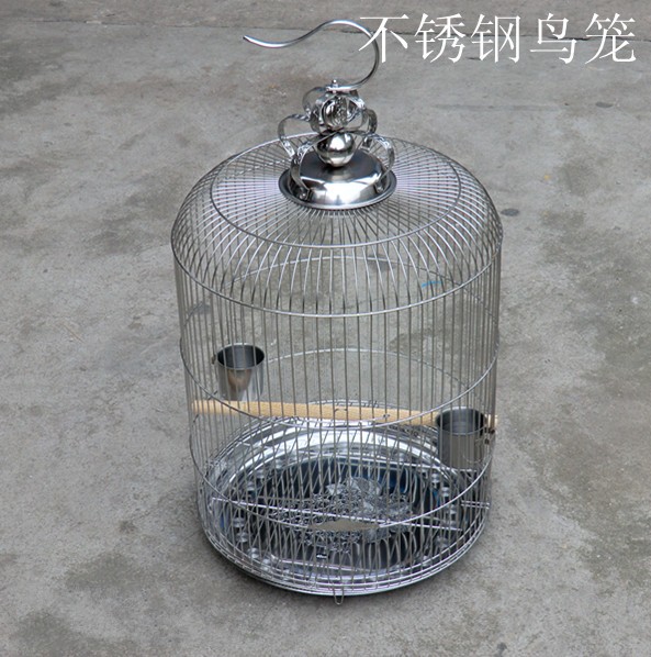不锈钢鸟笼了哥笼鹩哥笼子 大号八哥笼 送全套