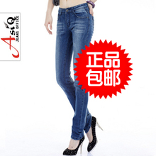 包邮 ASIQ 2012新款 水磨 中腰显瘦小脚裤/铅笔牛仔裤29047 女裤