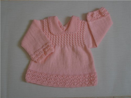 浩如烟海a/纯手工<em>编织</em>儿童毛衣 可爱粉色女宝