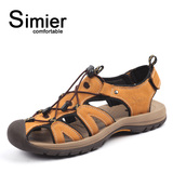 Simier斯米尔新品透气男鞋真皮牛皮鞋 休闲鞋凉鞋户外沙滩鞋70328