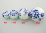 淘金币 可爱青花6MM 8MM 10MM 12MM 14MM 陶瓷珠 批发