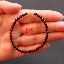 吉祥三宝血珀台湾库存老蜜蜡银珠波兰天然血珀佛串手串手链吐血卖