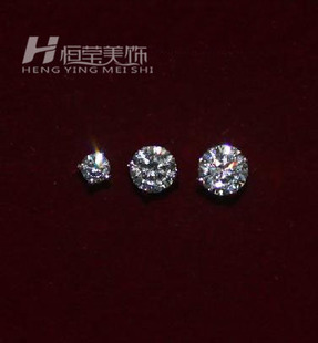  七夕 韩国进口 六爪镶嵌 单钻耳钉 耳饰女款 钻石奇缘饰品