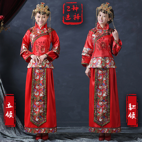 特价亮片秀禾服绣禾新娘古装龙凤褂中式结婚敬