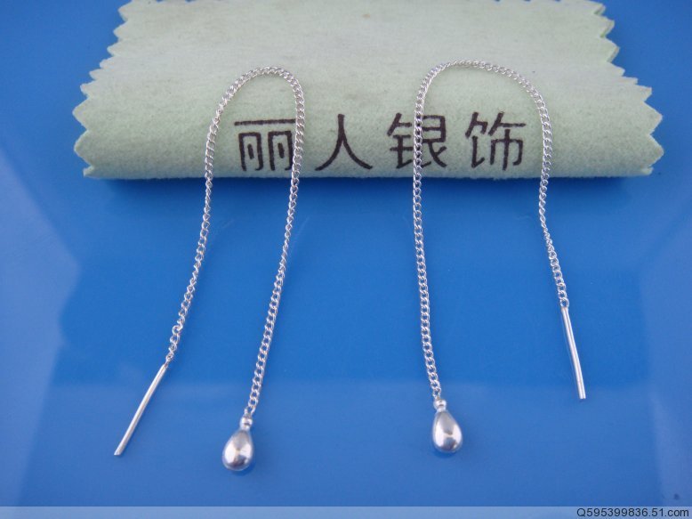 99足银小水滴飘逸长款耳线 足银在类目 饰品/流行首饰/时尚饰品新, 耳饰, 耳线中 - 来自Buy2taobao.com提供专业的淘宝代购服务
