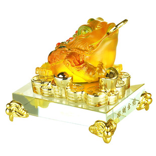  慈风阁 开光金蟾摆件招财大蟾蜍树脂家居饰品工艺品开业礼品促销