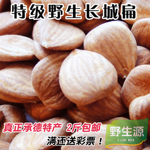  新货 两斤包邮 极品 承德特产野生甜杏仁 大杏仁 生长城扁500g
