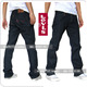 送吊链 Levis 523 红色双车线 白色侧线 藏蓝色直筒牛仔裤