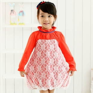  ESBEELI 童装秋装新款韩版 女童长袖连衣裙 儿童裙 宝宝裙子
