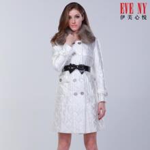淘宝网【专柜正品】伊芙心悦时尚狐狸毛领长款棉衣W742C037原价5880