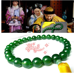  特价包邮开光正品天然绿玛瑙 念珠 佛珠手链男款 甄嬛传同款 车挂