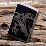 原装正品<span class=H>zippo</span>打火机 龙年大吉 黑冰三面环刻 吉祥龙