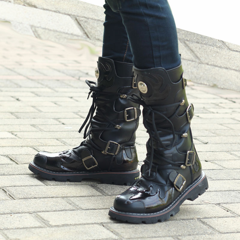 Casual boots Korean Edition Autumn and winter The thickness of the bottom outdoors Totems fashion long and tube-shaped Men boots High cylinder man work clothes Bootsin the Men's Shoes, Boots category - from Buy2taobao.com to provide professional Taobao agent buy service