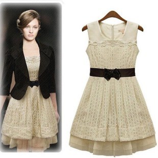 2012 new Euro-American women's temperament in  summer skinny lace dress women's Sleeveless vest dress