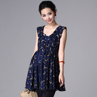 Savvy Mommy trendy maternity dresses in summer 2012 Korean breastfeeding clothes loose sleeveless vest women skirt 1244