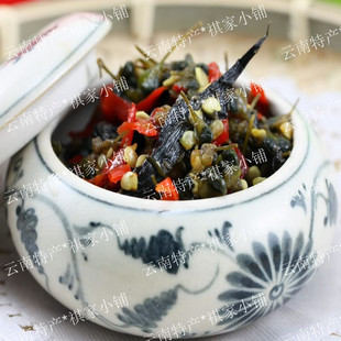  云南土特产 镇店之宝 私房菜 韭菜花腌干巴菌 香辣好吃 下饭菜