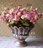 田园风格仿真花卉花器套装/绢花花瓶套装E套/装饰品-卷边小玫瑰