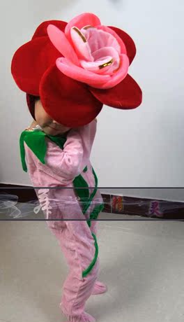 一儿童动物表演服装大红花衣服 花朵演出服(定