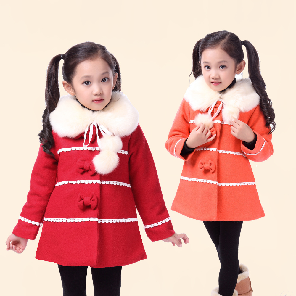 童装女童秋冬装大衣 韩版小女孩儿童呢子外套