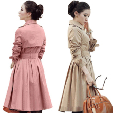 2012春装新款韩版风衣女外套春秋冬装修身女装新品加大码长款