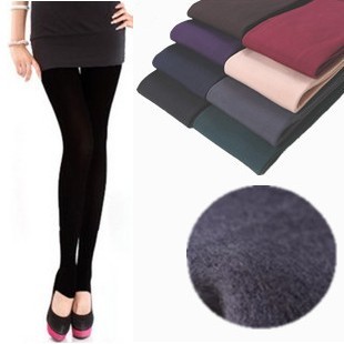  秋冬季显瘦秋款包臀加厚打底裤 女士加绒九分拉绒大码韩版潮