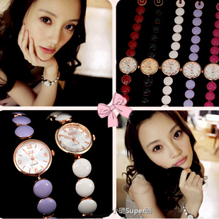  李小璐同款手表 女士手表 韩国 时尚手链表 时装表OL果冻表水钻表